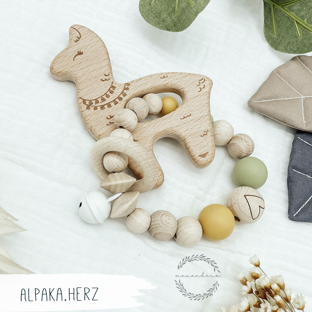 01-6493 Greifring | Alpaka.Herz - freie Farbwahl Greifring | Alpaka.Herz - freie Farbwahl – Bild 1