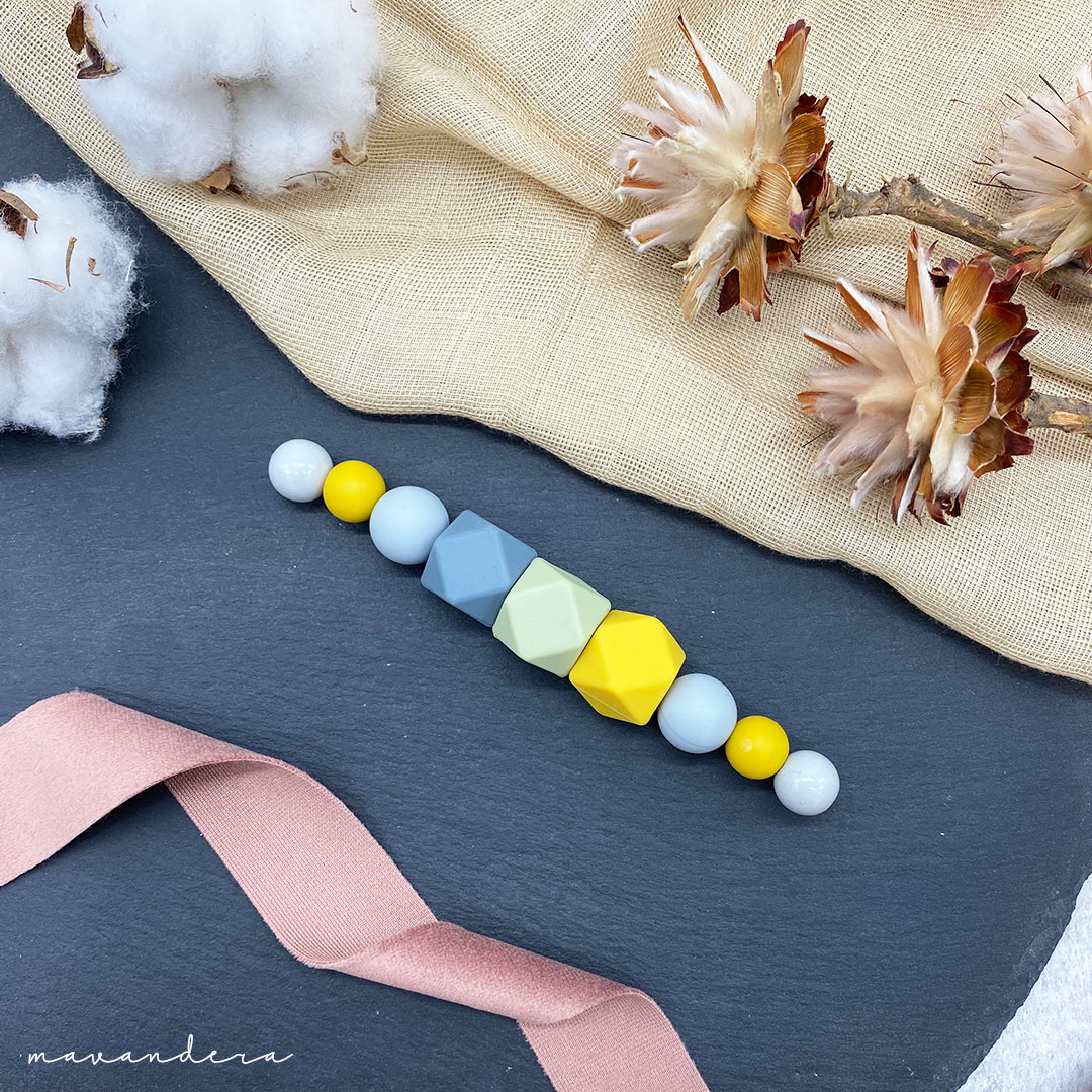 01-6809 Zahnungswurmi-Dunkelgrau-Pastellgrün-Senf- Zahnungswurmi Dunkelgrau | Pastellgrün | Senf – Bild 1