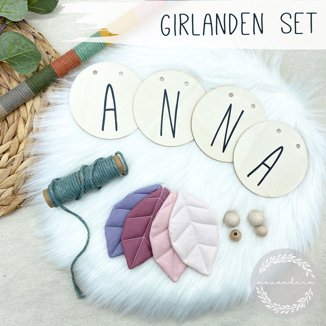 01-7017 Girlande-lila-beere-rose DIY Girlande | Set in lila.beere.rose – Bild 1