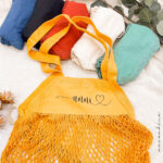 Einkaufsnetz Tasche | Wunschname + Herz