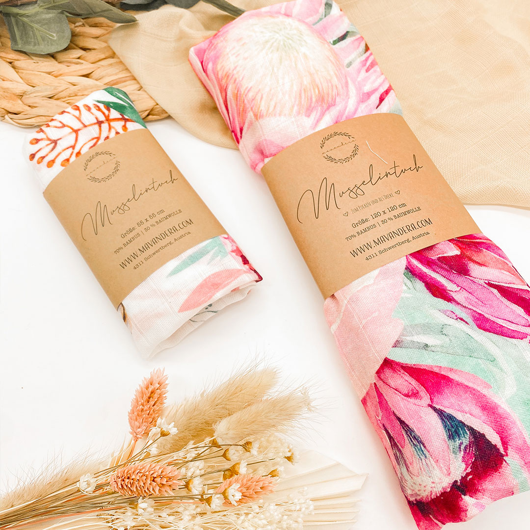 Pink-SET Premium Musselintuch - pink.dried-flowers – Bild 1