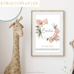 Geburtsdaten-Poster | Flowers.Emilia