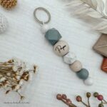 Schlüsselanhänger Silikon | dunkelgrau.marble - Wunschgravur