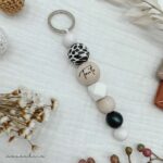 Schlüsselanhänger Silikon | zebra.schwarz.weiss - Wunschgravur