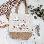 Jute Shopper | Blumenwiese - Wunschtext möglich