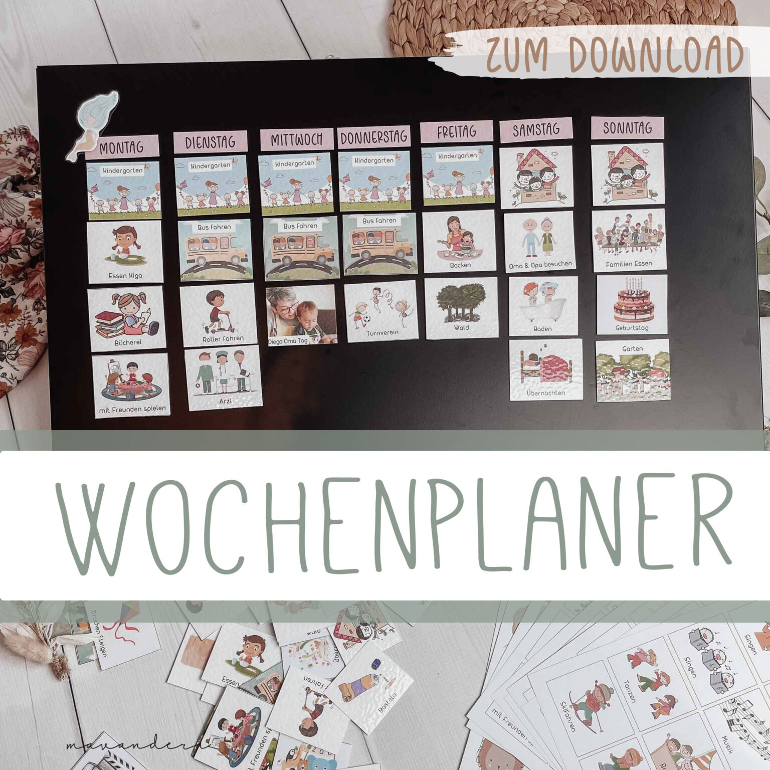 Wochenplan für Kinder | DIY zum Download – Mavandera
