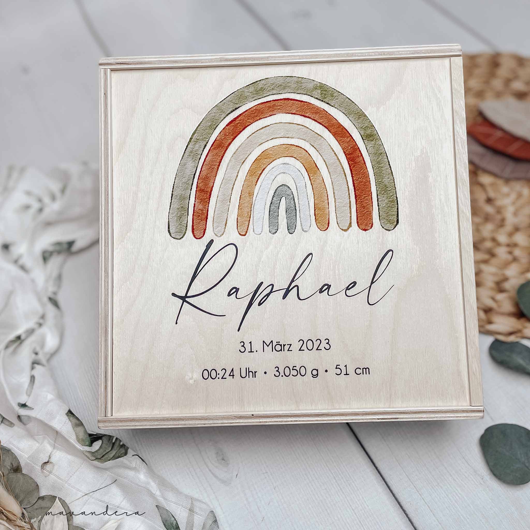Erinnerungsbox greenery Raphael 21.04. Erinnerungskiste | RAPHAEL - greenery.rainbow – Bild 1