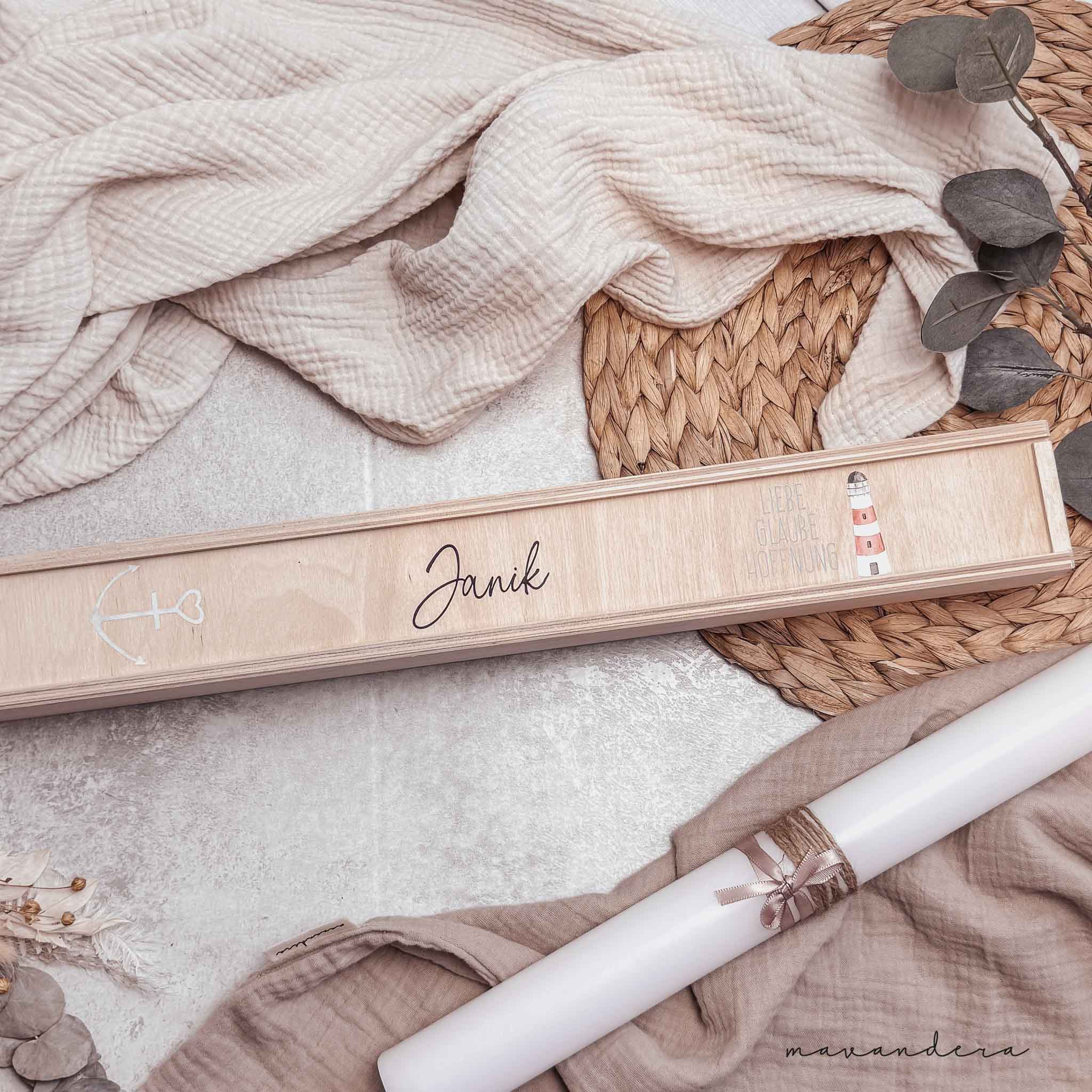 Taufkerzen Boxen Janik Taufkerzen Box | Janik - Leuchtturm – Bild 1