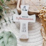 Kreuz - LEBE LIEBE LACHE | Taufe - Erstkommunion - Firmung inkl. Postkarte