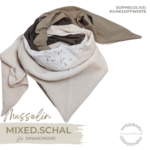 mixed schal - SOPHIE:OFFWHITE:KHAKI:OLIVE