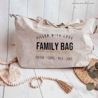 Reisetasche | FAMILY.BAG + Namen - Klinktasche, Travelbag