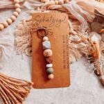 Schutzengel Karte & Schlüsselanhänger | hellgrau.braun