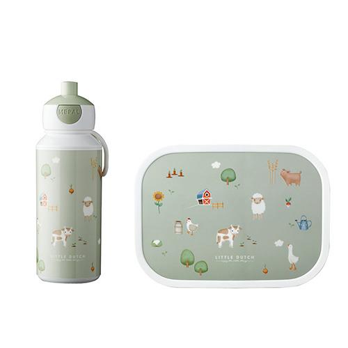 2-teiliges Lunchbox & Trinkflasche Set – Pferde-Motiv, BPA-frei, Mit Herausnehmbarem Fach