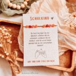 Schulkind – Armband mit Karte | Blumen bunt