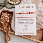 Schulkind KOMBI 2er Set - Armband mit Karte | Blumen bunt + orange basic