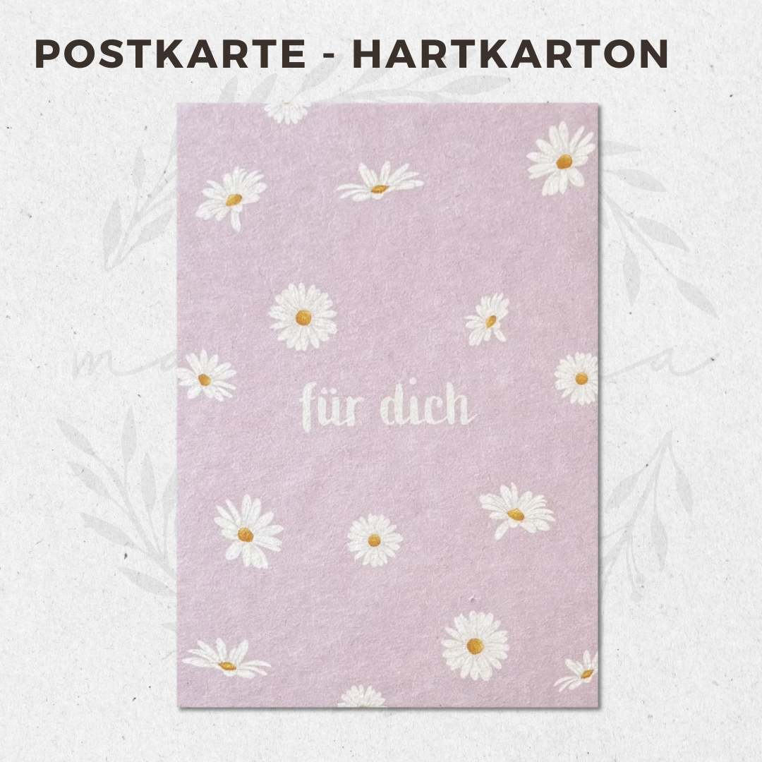 Klappkarte - Blumenb (7) Gänseblümchen - für dich | Postkarte Holzschliffkarton – Bild 1