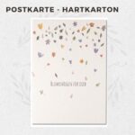 Blumenregen für dich | Postkarte Holzschliffkarton