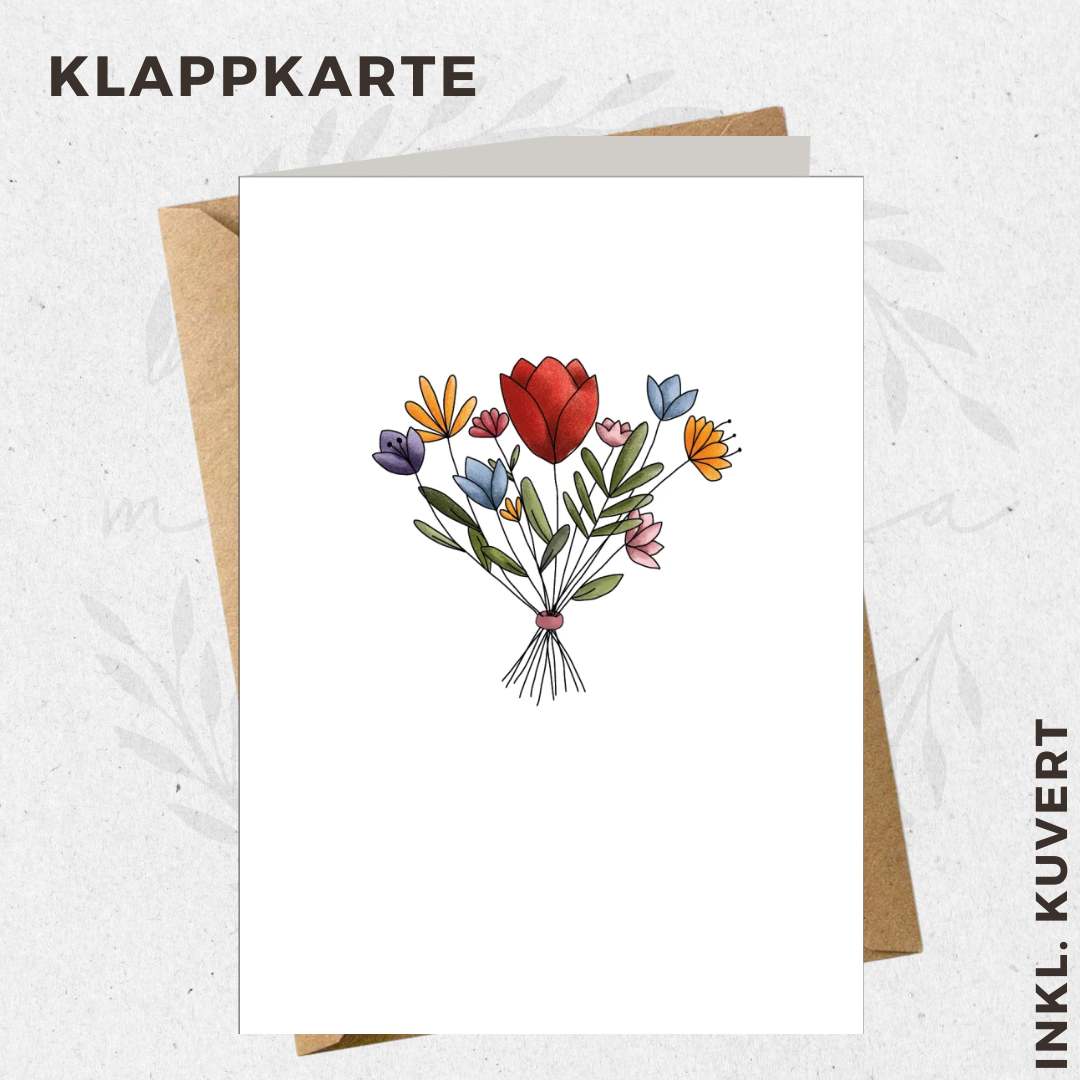 Klappkarte - Blumenb Blumenbouquet | Klapp-Karte inkl. Briefumschlag – Bild 1