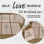 Self-LOVE Bundle | 16 Kraft-Karten aus Naturkarton inkl. Kartenhalter – Bild 3