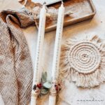 Lange Advent Kerze mit Zahlen 1-24 | inkl. Deko