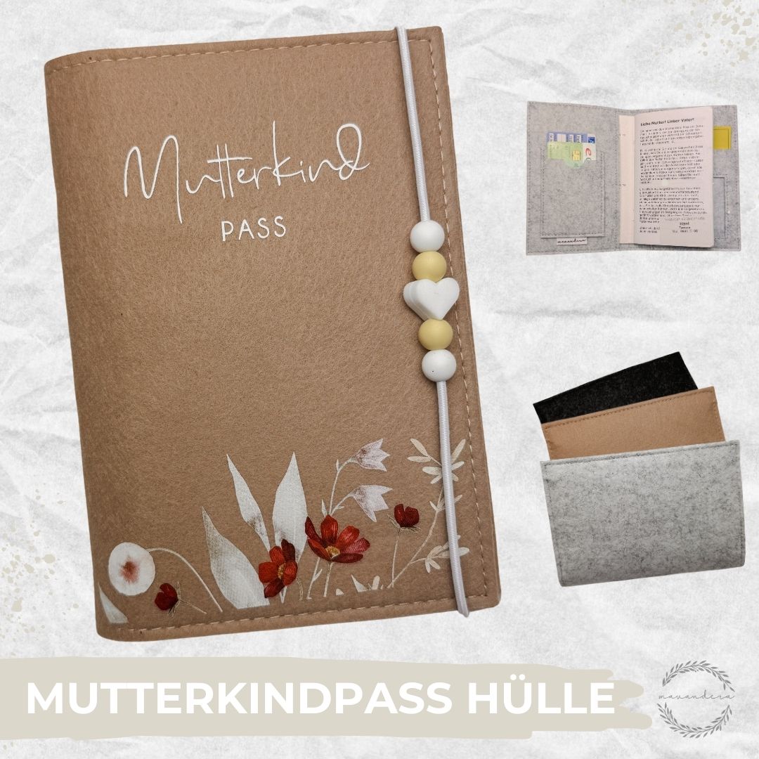 Muki - Blumen Floral Mutterkindpass Hülle | Mutterkindpass Floral – Bild 1