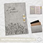 Mutterkindpass Hülle | Liebe im Bauch - Blumenleiste