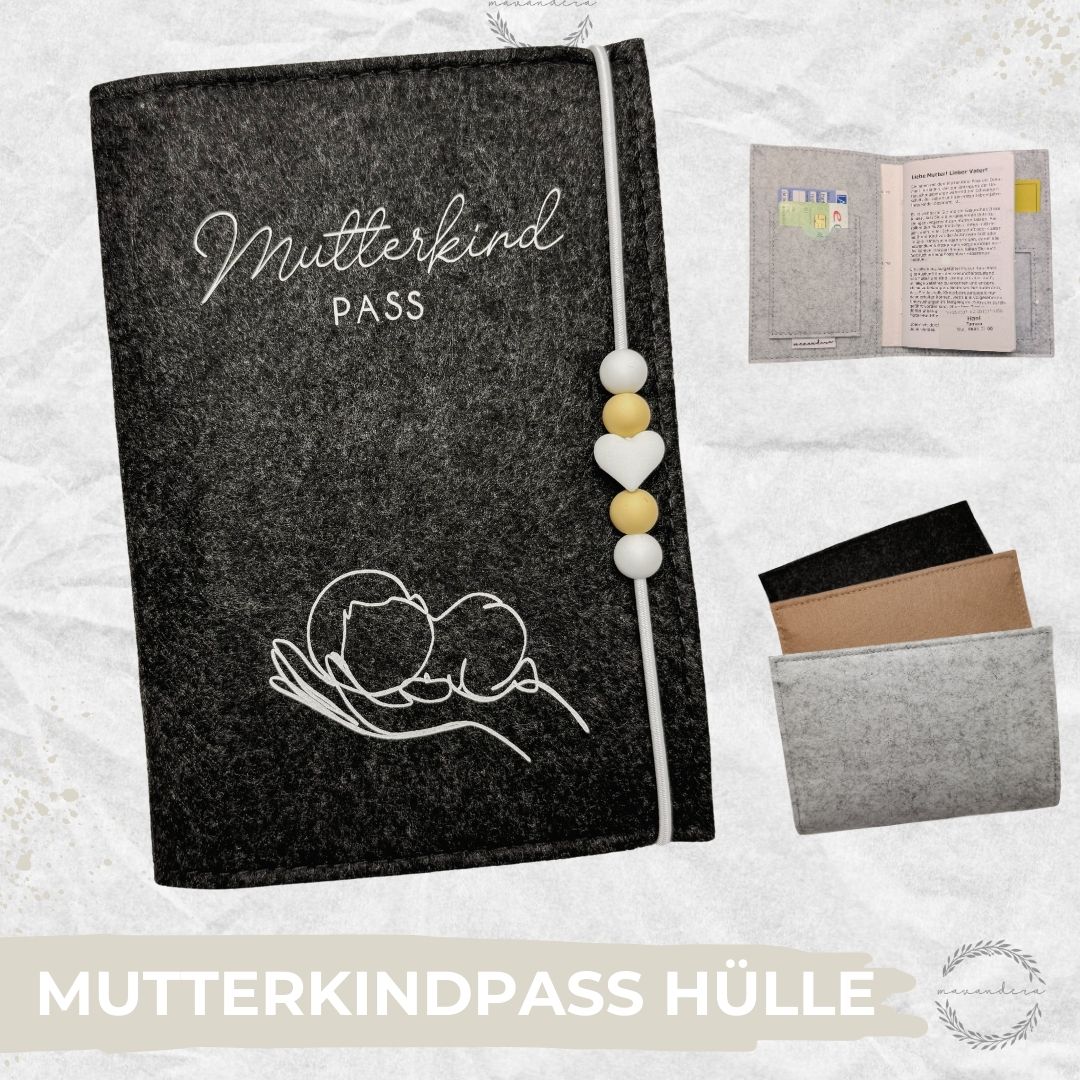 Mutterkind Pass Hand Mutterkindpass Hülle | Mutterkindpass + Hand – Bild 1