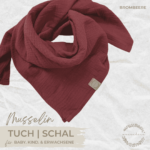 Musselin Tuch | Schal - BROMBEERE | Halstuch für Babys, Kinder & Erwachsene aus Baumwolle
