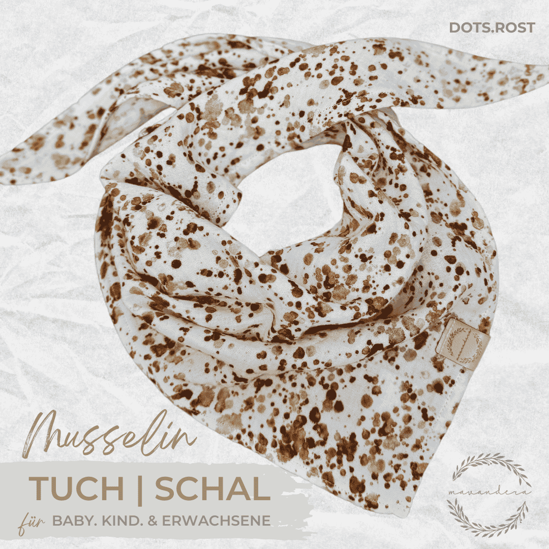 Musselin 2025 dotsrost Musselin Tuch | Schal - DOTS.rost – Bild 1