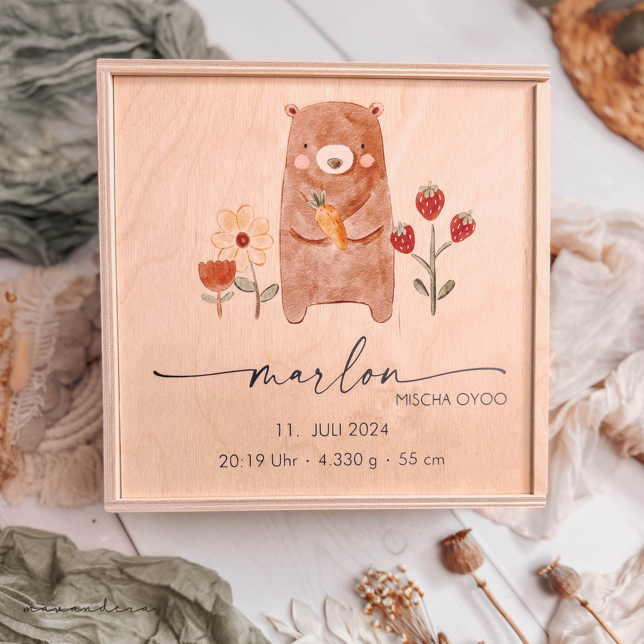 Erinnerungsbox Bärchen Marlon Erinnerungskiste | Marlon - Bärchen – Bild 1