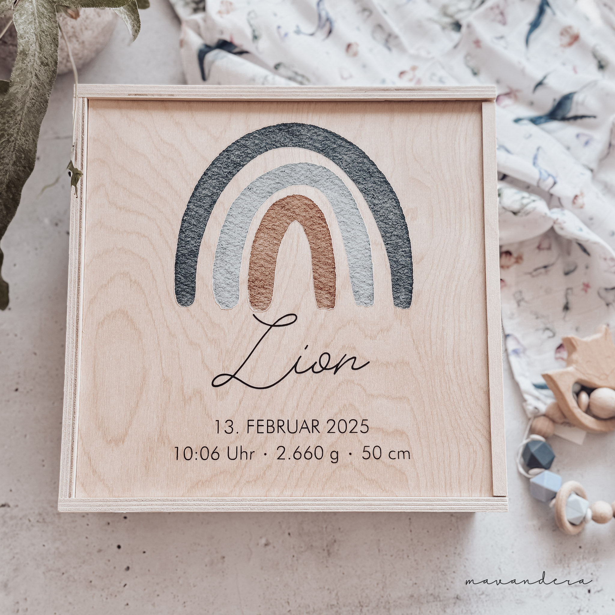 Erinnerungsbox Lion Rainbow Erinnerungskiste | Lion - rainbow.blue – Bild 1