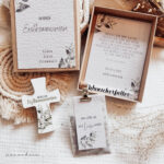 Geschenkbox Erstkommunion Blütenblätter inkl. Kreuz - Geldgeschenk liebevoll verpacken - Personalisierung – Bild 3