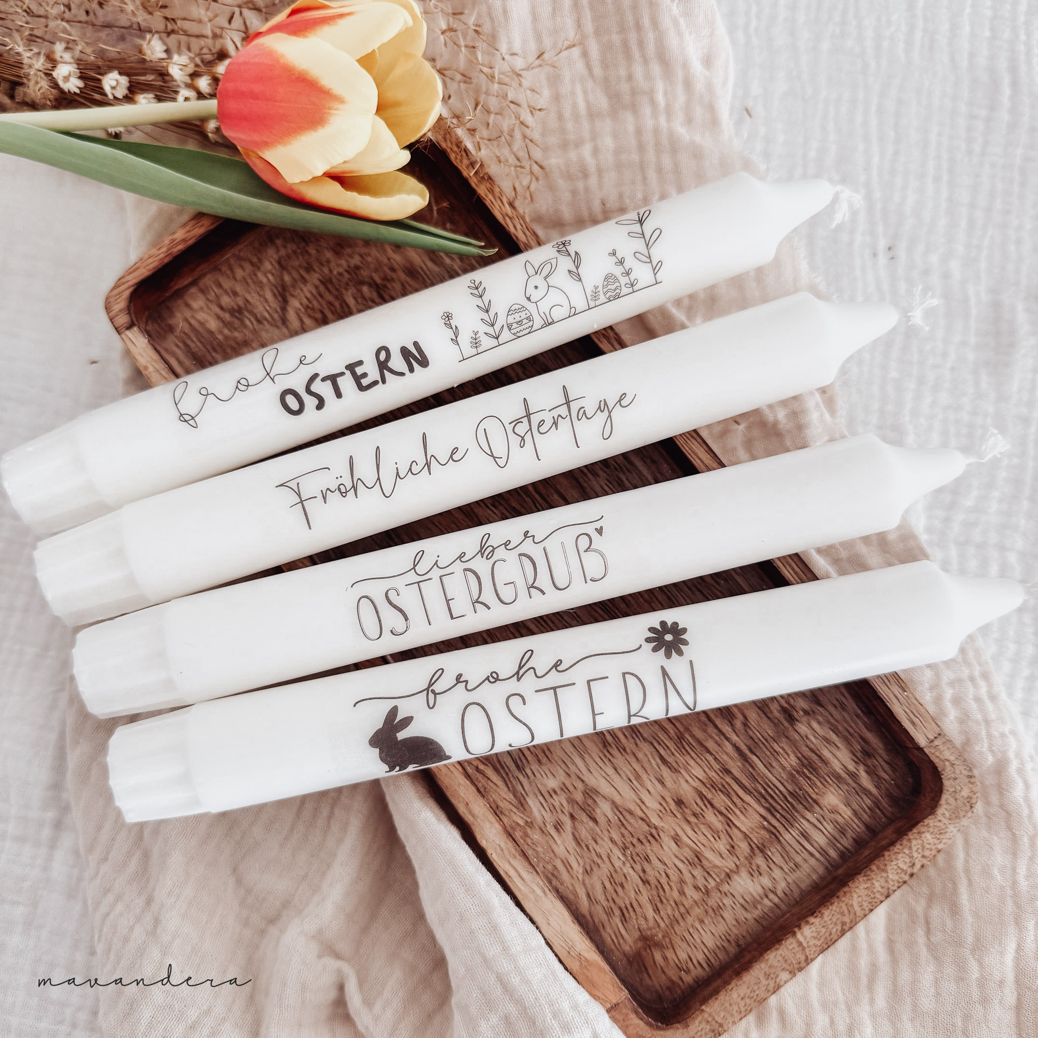 Kerzen-Ostern4er Kerze - Ostern (verschiedene Motive) – Bild 1