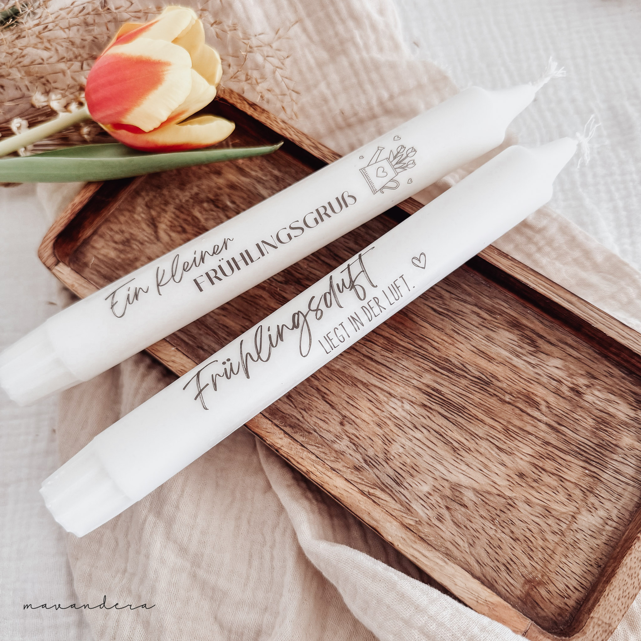 Kerzen-frühling2 Kerze - Frühling / Frühlingsgruß – Bild 1