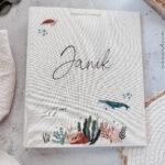 Leinenordner - JANIK - Meerestiere | Geburtsurkunde - Zeugnisse - Dokumente