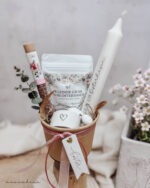 Geschenkset #1 - rosa - Kerzenhalter | Tee & Gewürz nach Wunsch | regional