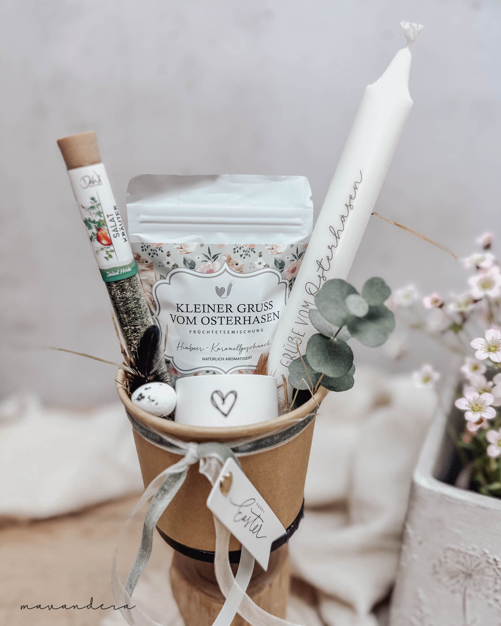 Geschenkset 2 Geschenkset #2 - grün - Kerzenhalter | Tee & Gewürz nach Wunsch | regional – Bild 1