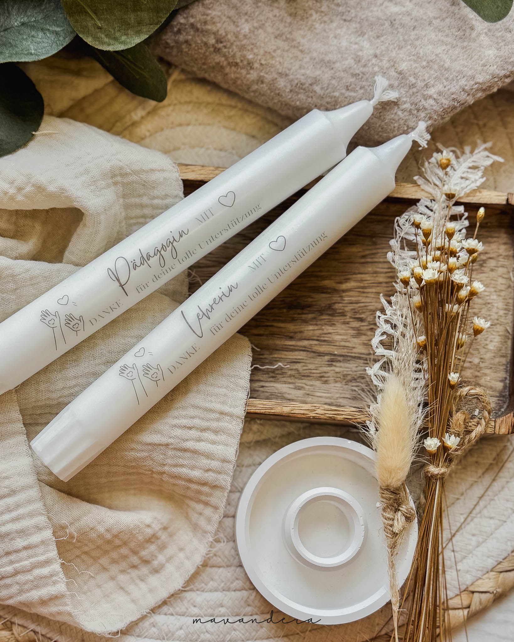 Kerze Pädagogin Lehrerin Kerze - Pädagogin / Lehrerin .. mit Herz - DANKE – Bild 1