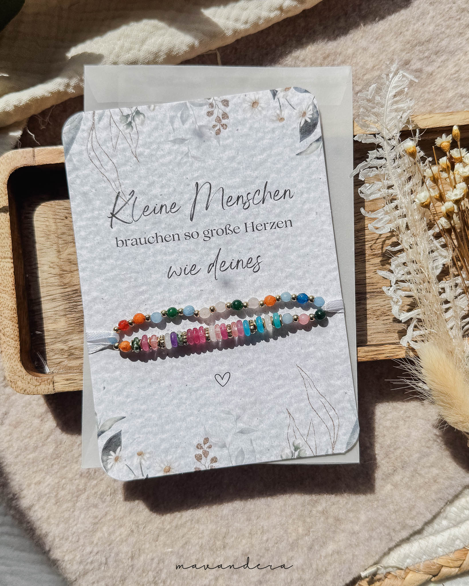 Kleine Menschen Bunt Armband inkl. Karte | frei wählbar (Copy) – Bild 1