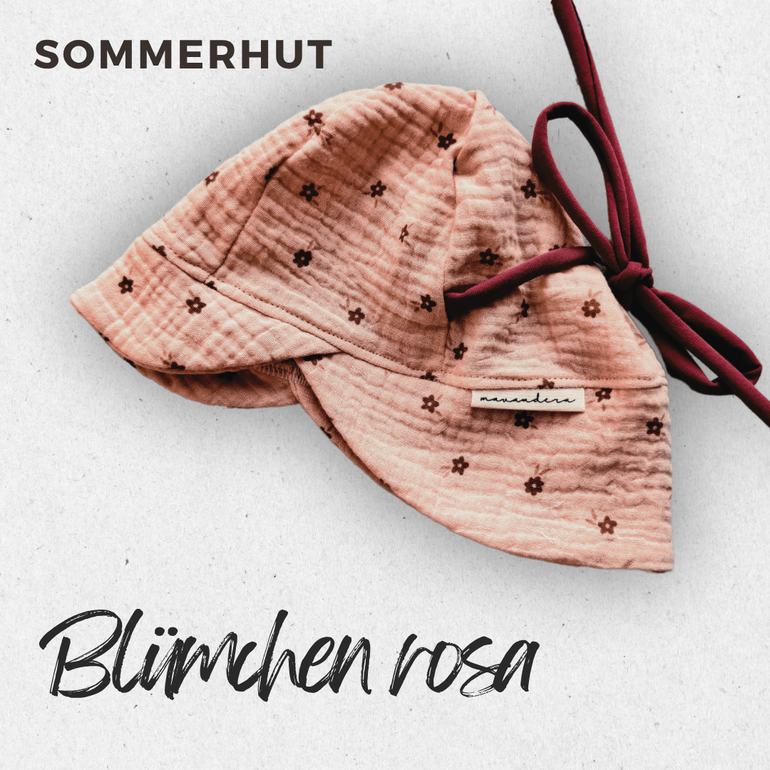 Sommerhut blümchen rosa Sommerhut - Musselin | Blümchen Rosa – Bild 1