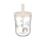 Kinder-Trinkglas 250 ml mit Strohhalm | Sunshine & Rainbow