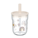 Kinder-Trinkglas 250 ml mit Strohhalm | Sunshine & Rainbow