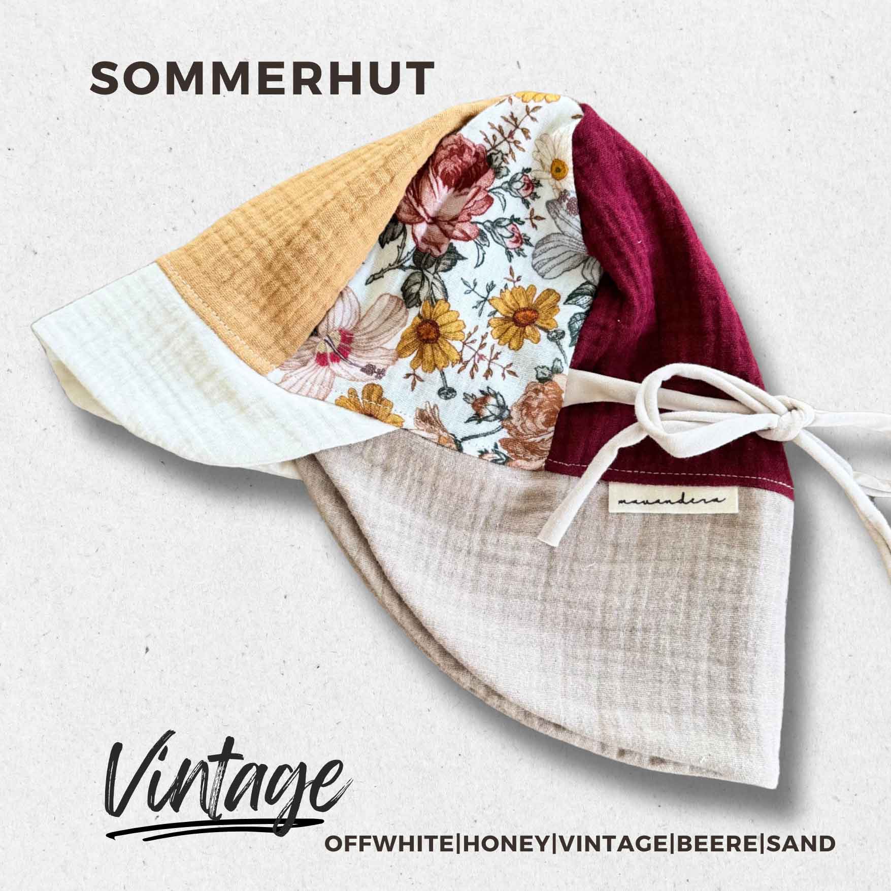 OFFWHITEHONEYVINTAGEBEERESAND Sommerhut - Musselin VINTAGE.style | OFFWHITE|HONEY|VINTAGE|BEERE|SAND – Bild 1