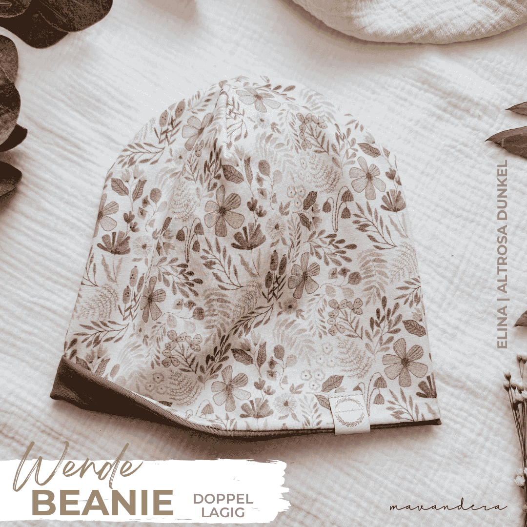 awende beanie elina Wendebeanie | ELINA.Altrosa Dunkel – Bild 1