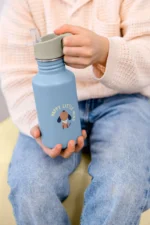 Edelstahl Kinder Trinkflasche - Pattern Party Blau 500 ml | Gravur Name möglich – Bild 9