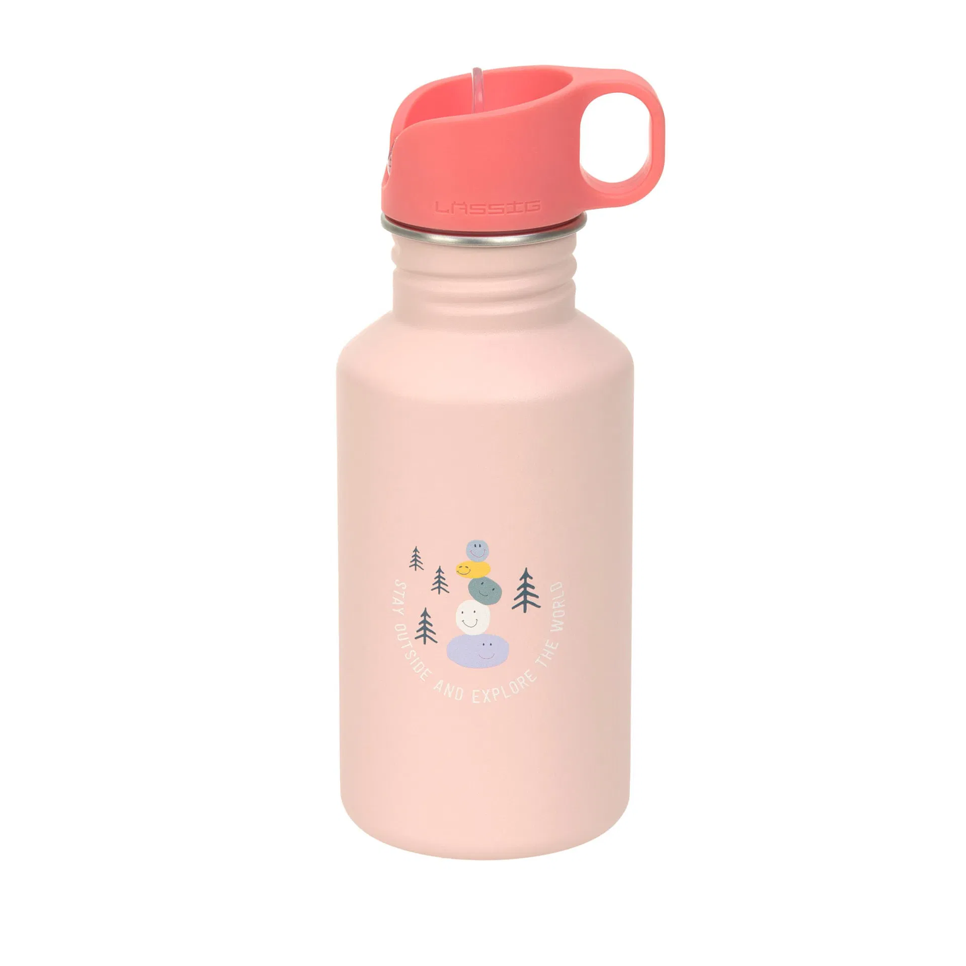 12100287030_1.jpg Edelstahl Kinder Trinkflasche - Sunny Explorer rose/pink 500 ml | Gravur Name möglich – Bild 1
