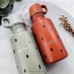 Edelstahl Kinder Trinkflasche - Happy Prints, Karamell | Gravur Name möglich – Bild 2