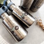 Edelstahl Kinder Trinkflasche - Happy Prints - Katze / Schildkröte / Hund | Gravur Name möglich – Bild 3