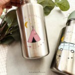 Edelstahl Kinder Trinkflasche - Happy Prints - Katze / Schildkröte / Hund | Gravur Name möglich – Bild 12