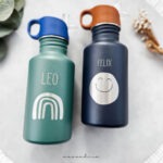 Edelstahl Kinder Trinkflasche - Little Gang Regenbogen Grün 500 ml | Gravur Name möglich – Bild 2